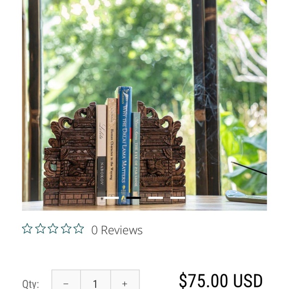 Crabtree & Evelyn wooden bookends - Picture 2 of 3